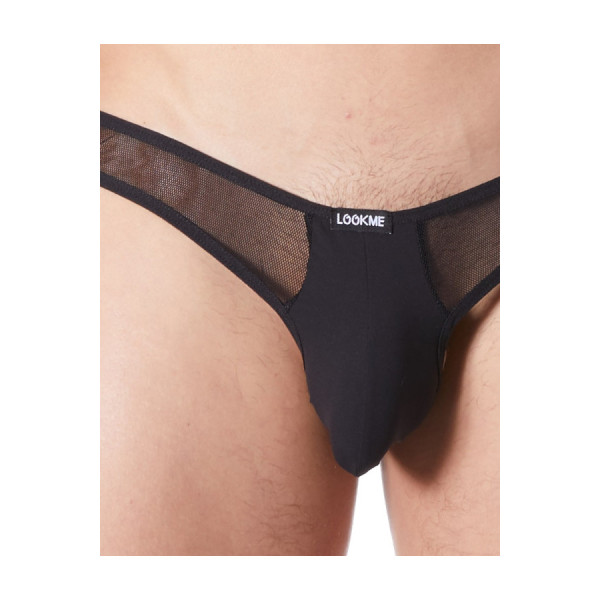 String noir sexy avec fine résille 